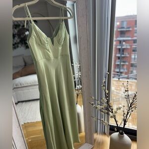 Green Satin Dress